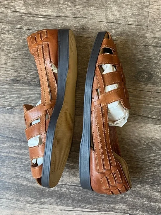 Cabin Creek Womens Brown Woven Leather Slip-On Loafers Size 7 - Picture 4 of 9